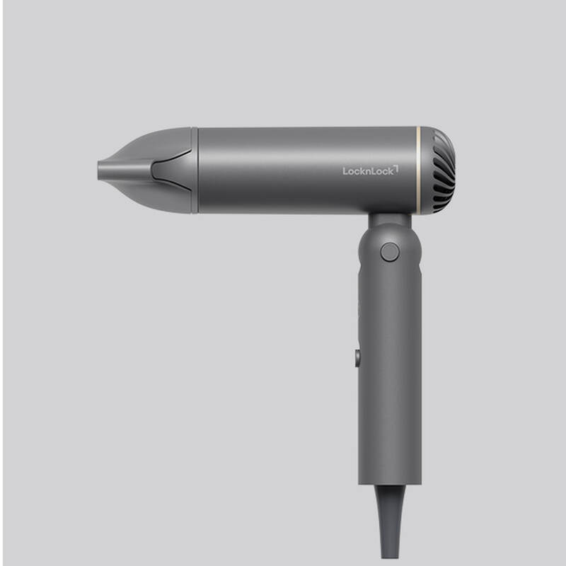 LocknLock Foldable Hair Styling Dryer ENA626GRY – Gray, 1300W, Negative Ion Technology, , large image number null